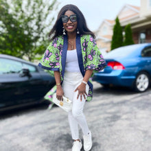 Load image into Gallery viewer, African Print Ankara Kimono One Size Dress - Kiekie Kimono (001)