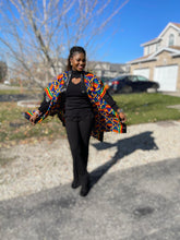 Load image into Gallery viewer, African Print Ankara Kimono One Size Dress - Kiekie Kimono 2.0 (007) 100% Cotton