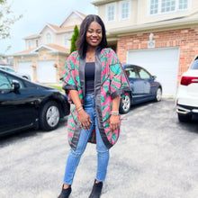 Load image into Gallery viewer, African Print Ankara Kimono One Size Dress - Kiekie Kimono (002)