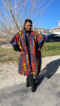 Load image into Gallery viewer, African Print Ankara Kimono One Size Dress - Kiekie Kimono 2.0 (008)