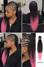 Load image into Gallery viewer, Hairnergy Braids Pre-Stretched 56'' Braiding Hair Extensions Ombre (color 1/Pink)