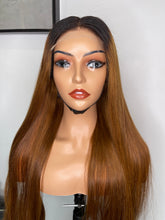 Load image into Gallery viewer, Straight 4x4 HD Lace Closure Glueless Wigs 200% Density 100% Human Hair color 1b/30