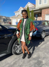 Load image into Gallery viewer, African Print Ankara Kimono One Size Dress - Kiekie Kimono (016)