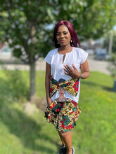 Load image into Gallery viewer, White Afrocentric Dress with Ankara Print