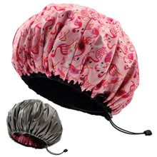 Load image into Gallery viewer, Flamingo Large Sleep Cap, Lined Bonnet