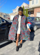 Load image into Gallery viewer, African Print Ankara Kimono One Size Dress - Kiekie Kimono (014)