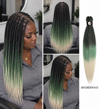 Load image into Gallery viewer, Hairnergy Braids Pre-Stretched 56'' Braiding Hair Extensions Ombre (color 1B/Green/613)