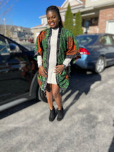 Load image into Gallery viewer, African Print Ankara Kimono One Size Dress - Kiekie Kimono (016)