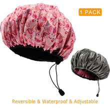 Load image into Gallery viewer, Flamingo Large Sleep Cap, Lined Bonnet