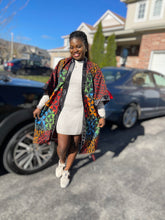 Load image into Gallery viewer, African Print Ankara Kimono One Size Dress - Kiekie Kimono (015)