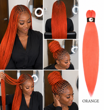 Load image into Gallery viewer, Hairnergy Braids Pre-Stretched 56'' Braiding Hair Extensions (color Orange)
