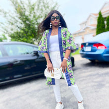 Load image into Gallery viewer, African Print Ankara Kimono One Size Dress - Kiekie Kimono (001)