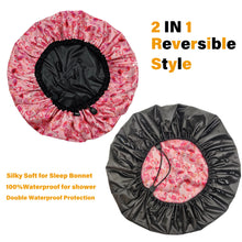 Load image into Gallery viewer, Flamingo Large Sleep Cap, Lined Bonnet