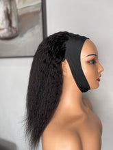 Load image into Gallery viewer, Kinky Straight Headband Wig 100% Human Hair Wig 180% Density Glueless Natural Black