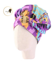 Load image into Gallery viewer, Kids Satin Hair Bonnet Sleep Cap with elastic and extra long tie band