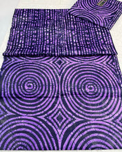 Load image into Gallery viewer, Adire brocade tie dye adire fabric by 5 yards, kampala fabric for craft sewing 002