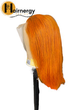 Load image into Gallery viewer, Ginger Straight Bob Transparent Lace Human Hair Wig 13x4 free Part 180% Density