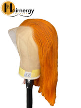 Load image into Gallery viewer, Ginger Straight Bob Transparent Lace Human Hair Wig 13x4 free Part 180% Density