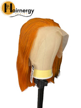 Load image into Gallery viewer, Ginger Straight Bob Transparent Lace Human Hair Wig 13x4 free Part 180% Density