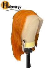 Load image into Gallery viewer, Ginger Straight Bob Transparent Lace Human Hair Wig 13x4 free Part 180% Density