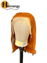 Load image into Gallery viewer, Ginger Straight Bob Transparent Lace Human Hair Wig 13x4 free Part 180% Density