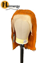 Load image into Gallery viewer, Ginger Straight Bob Transparent Lace Human Hair Wig 13x4 free Part 180% Density