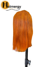 Load image into Gallery viewer, Ginger Straight Bob Transparent Lace Human Hair Wig 13x4 free Part 180% Density