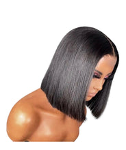 Load image into Gallery viewer, Natural Black Wear & Go Glueless Straight Bob Wigs 180% Density 4×6 Hd Closure Wig Human Hair