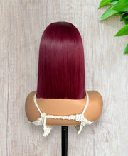 Load image into Gallery viewer, Burgundy Wear & Go Glueless Straight Bob Wigs 180% Density 4×6 Hd Closure Wig Human Hair