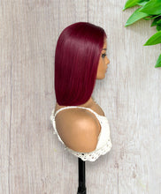 Load image into Gallery viewer, Burgundy Wear & Go Glueless Straight Bob Wigs 180% Density 4×6 Hd Closure Wig Human Hair