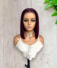 Load image into Gallery viewer, 99J Wear & Go Glueless Straight Bob Wigs Clear Lace 180% Density 4×6 Hd Closure Wig Human Hair