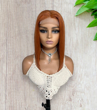 Load image into Gallery viewer, 4x4 Beginner Friendly Ginger Straight Bob Transparent Lace Human Hair Wig180% Density