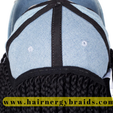 Load image into Gallery viewer, Braided Hat Wig | Summer Hat | Baseball Hat Braid Cap - Blue Baseball Hat + Blue mix Braids