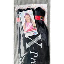 Load image into Gallery viewer, X-Pression Pre-stretched Hair Braiding Extensions 60" Color 1B