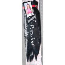 Load image into Gallery viewer, X-Pression Pre-stretched Hair Braiding Extensions 60" Color 1B
