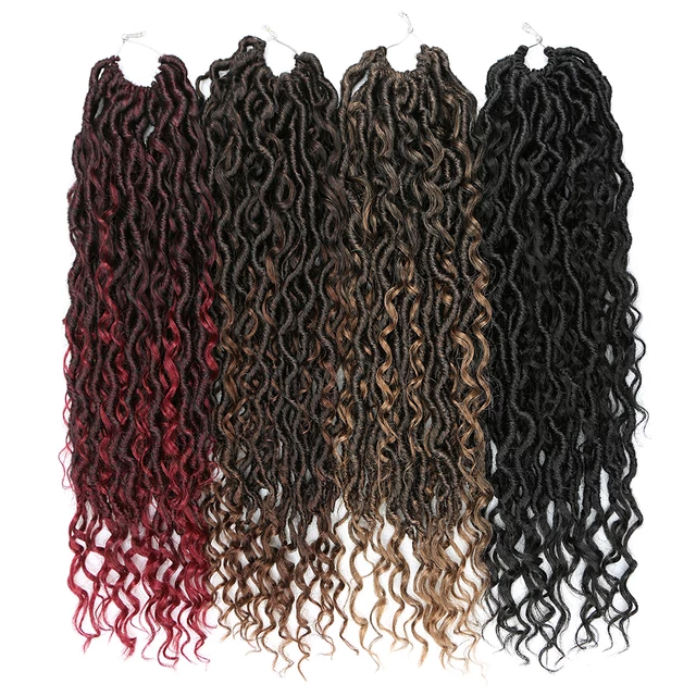 5 packs River Locs Curly Goddess Bohemian Wavy Locs Crochet Hair