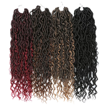 Load image into Gallery viewer, 5 packs River Locs Curly Goddess Bohemian Wavy Locs Crochet Hair Extension- 18 inches