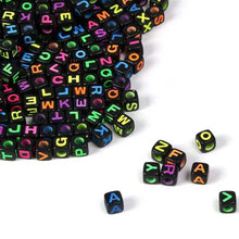 Load image into Gallery viewer, Mixed 6x6MM Square Cube Acrylic Number/Heart Letter Alphabet Beads For Kids Braids, Hanmade Craft Making DIY