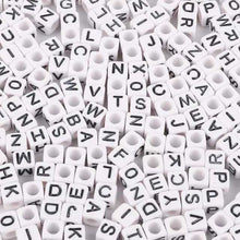 Load image into Gallery viewer, Mixed 6x6MM Square Cube Acrylic Number/Heart Letter Alphabet Beads For Kids Braids, Hanmade Craft Making DIY