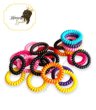 Load image into Gallery viewer, Spiral Hair Ties, Coil Hair Ties, Phone Cord Hair Ties, Ponytail Hair Coils assorted