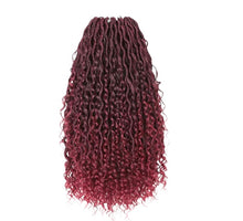Load image into Gallery viewer, 5 packs River Locs Curly Goddess Bohemian Wavy Locs Crochet Hair Extension- 18 inches