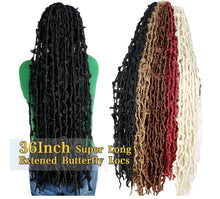 Load image into Gallery viewer, Distressed butterfly locs Dread Locks Crochet Braiding Hair Extension 36''