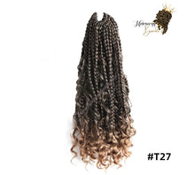 Load image into Gallery viewer, Bohemian Goddess box braid Crochet Hair Extension- 14 inches