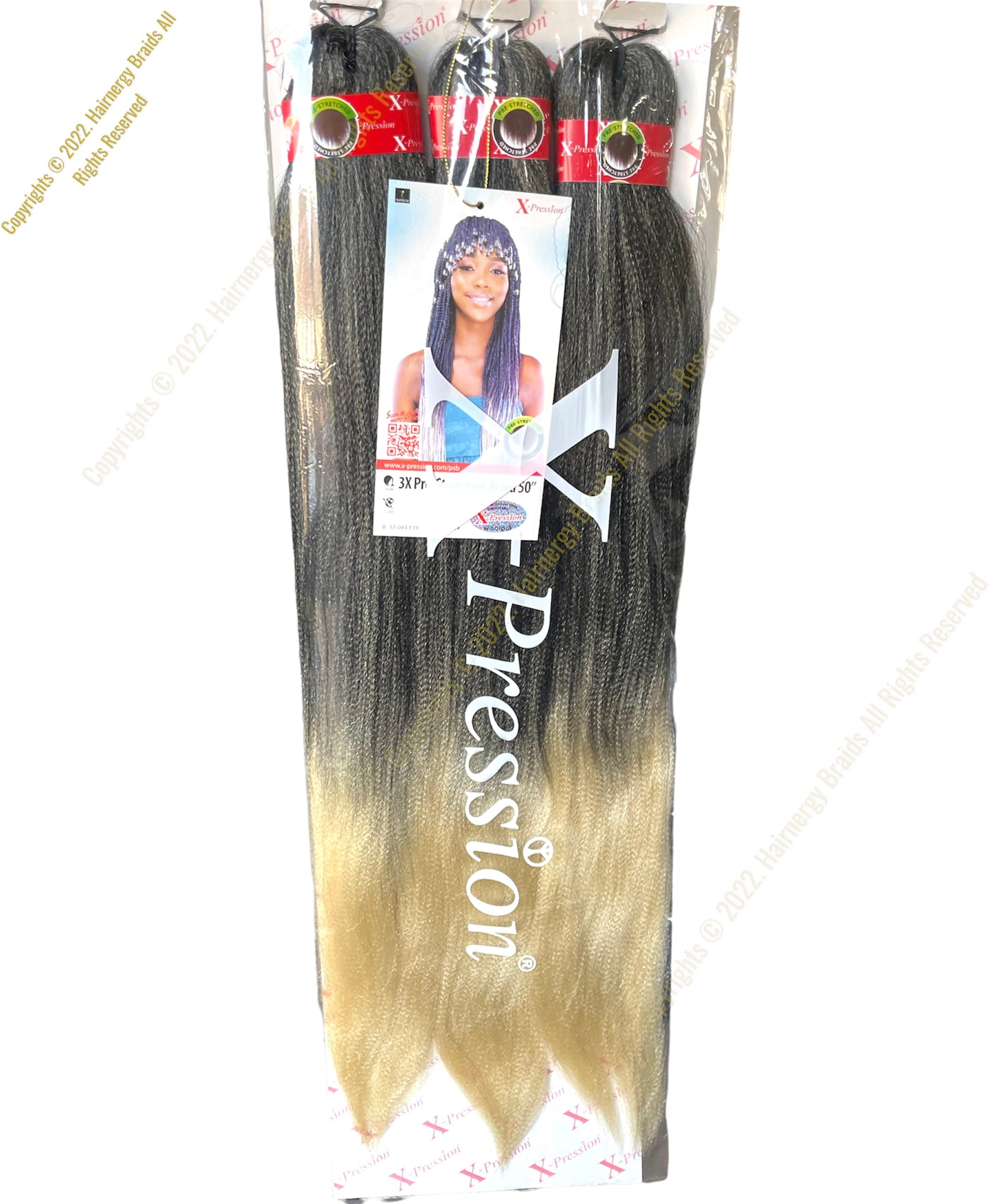 X-Pression Pre-stretched Hair Braiding Extensions 50 Color 1b