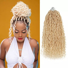 Load image into Gallery viewer, 5 packs River Locs Curly Goddess Locs Crochet Hair Extension- 14 inches
