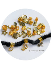 Load image into Gallery viewer, 5pcs Braids hair cuffs - Gold Clips and charms - Hair Accessories decorations