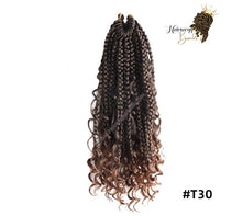 Load image into Gallery viewer, Bohemian Goddess box braid Crochet Hair Extension- 14 inches