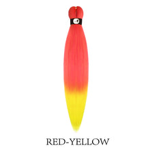 Load image into Gallery viewer, Hairnergy Braids Pre-Stretched 56'' Braiding Hair Extensions Ombre (color Red/Yellow)