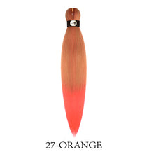 Load image into Gallery viewer, Hairnergy Braids Pre-Stretched 56'' Braiding Hair Extensions Ombre (color 27/Orange)