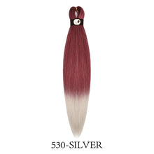 Load image into Gallery viewer, Hairnergy Braids Pre-Stretched 56'' Braiding Hair Extensions Ombre (color 530/Silver)